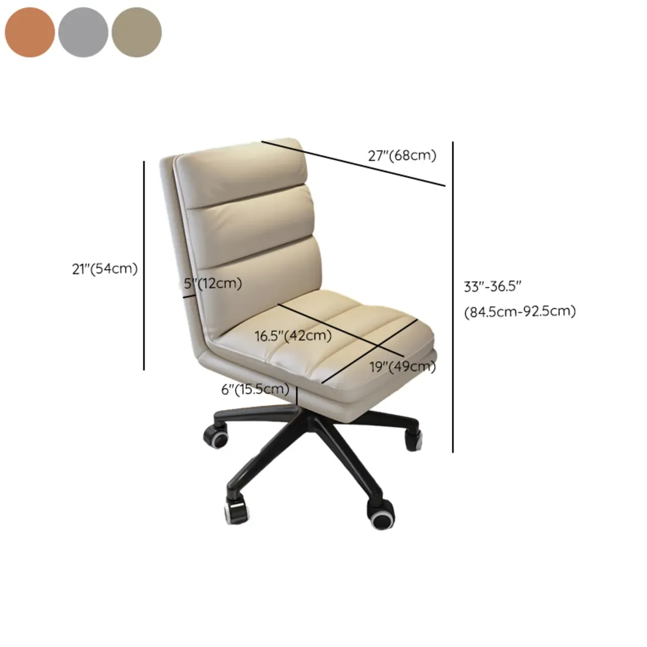 Modern Leather Adjustable Swivel Office Desk Chair