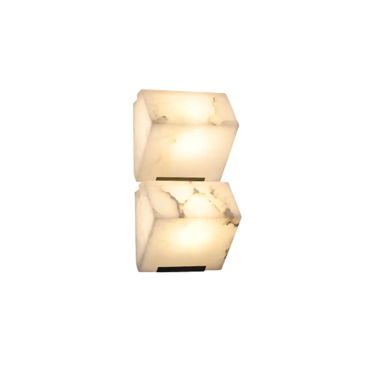 3-Light Geometric Metal Stone Shade Wall Sconce