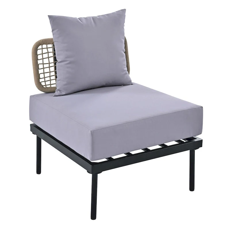 8-Piece Patio Sectional Sofa Set with Tempered Glass Coffee Table