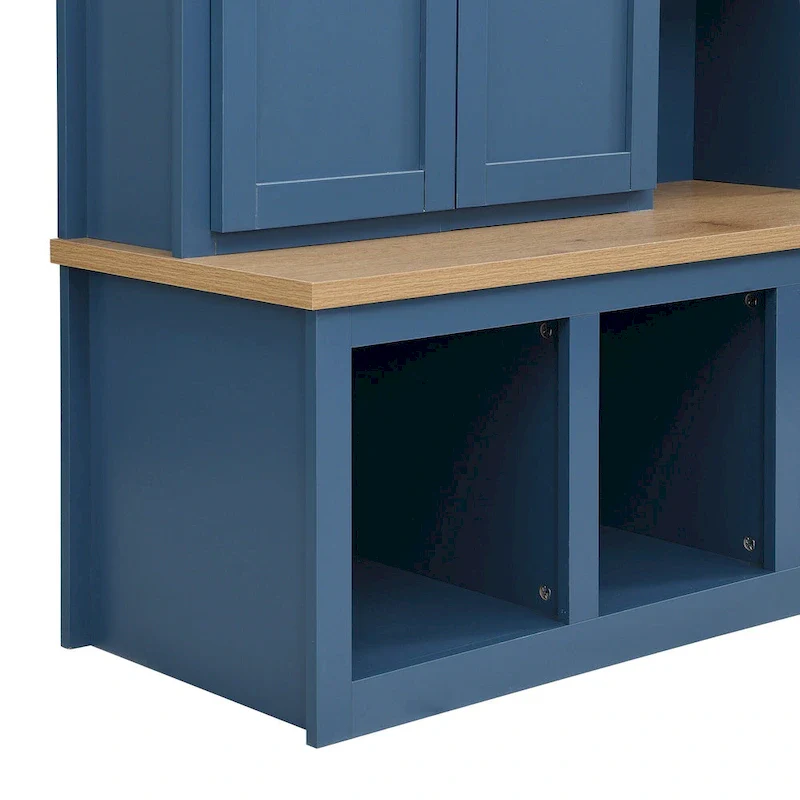 Farmhouse-Style 4-in-1 Hall Tree with Mudroom Bench