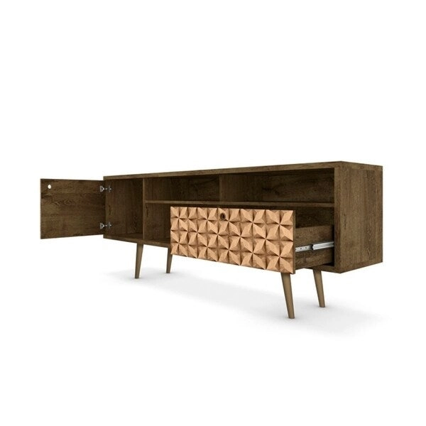 Liberty 70.86 In. Mid Century Modern 4 Shelf TV Stand