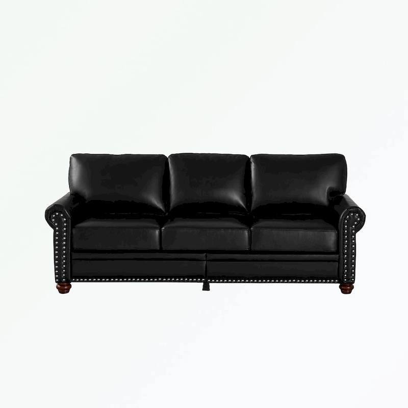 3 Seat Sofa with Rubber wood Legs and Nails finish