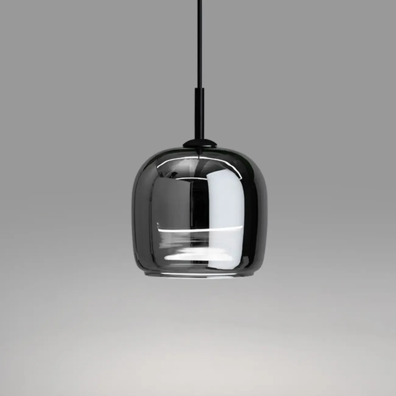 Modern 3 Light Black Glass Jar Pendant Light