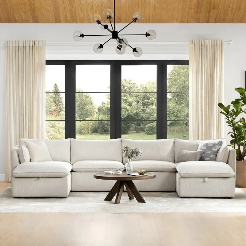 Cypress U-shape Sectional Couches Modular Sofa with Ottoman