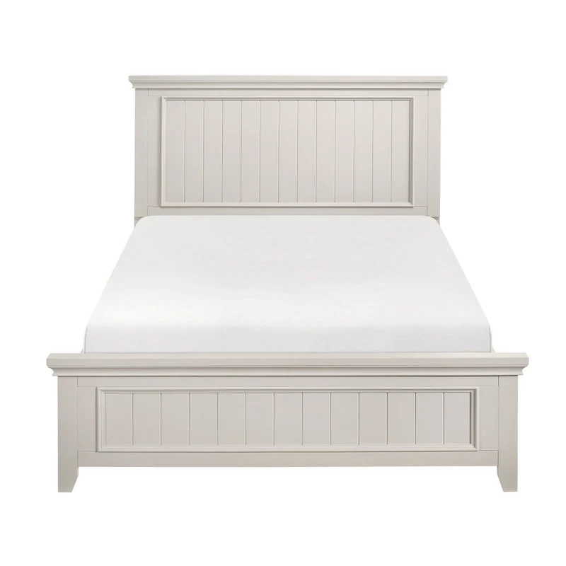 Classic White Finish 3pc Bedroom Set Bed and Two Nightstands