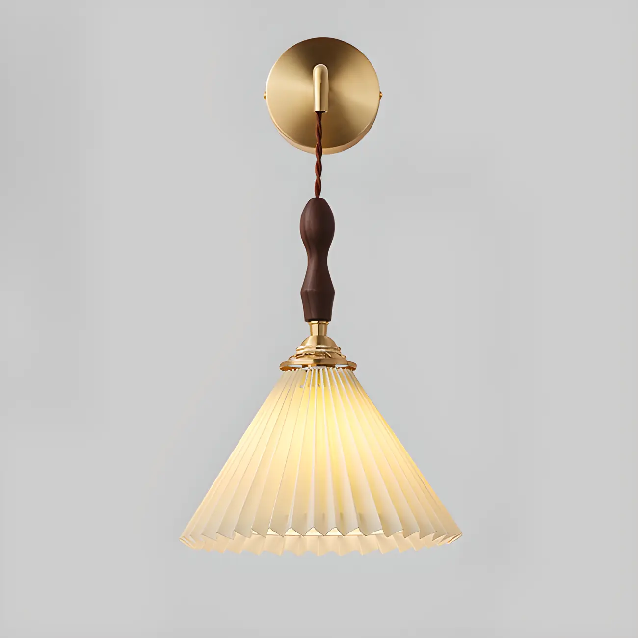 Modern Small Wall Sconce with Pleated Shade for Bedroom Use