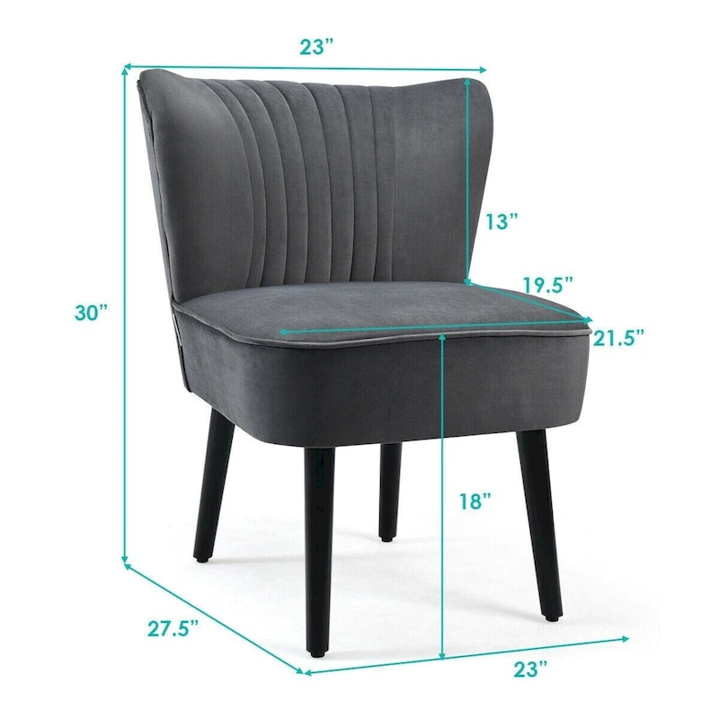 Set of 2 Armless Upholstered Leisure Accent Chair