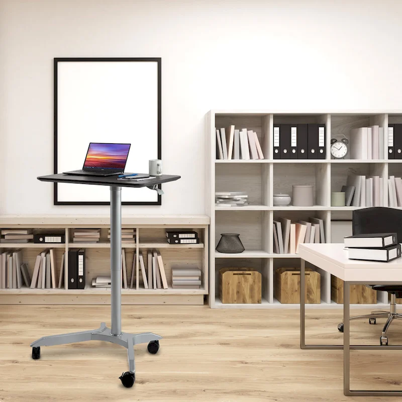 airLIFT XL 28 Pneumatic Height Adjustable Sit-Stand Mobile Laptop Computer Desk Cart
