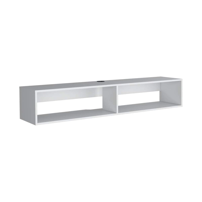 Modern TV Console Wall Mounted 59  Floating Media Stand with Shelves and Cable Management - 10.4H x 59.1W x 12.6D