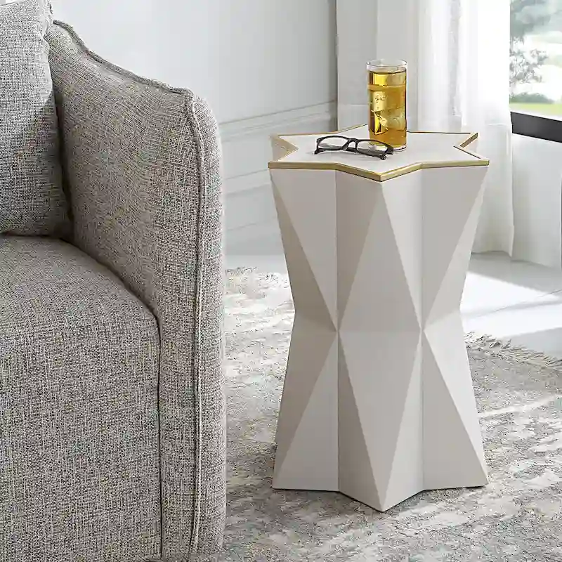 Uttermost Capella White Accent Table - 16 W x 22 H x 16 D