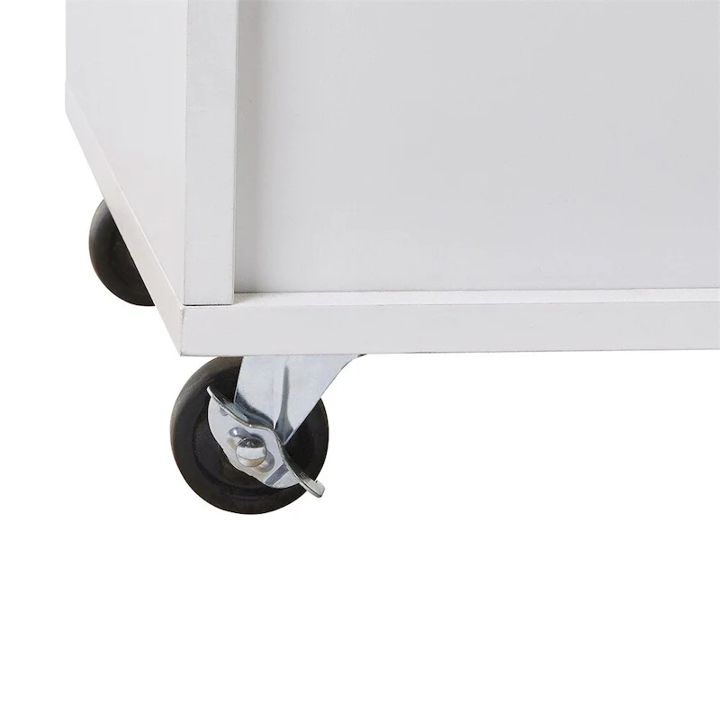 Rolling Kitchen Cart with Adjustable Shelf Tower Rack and Rubber Top - N/A