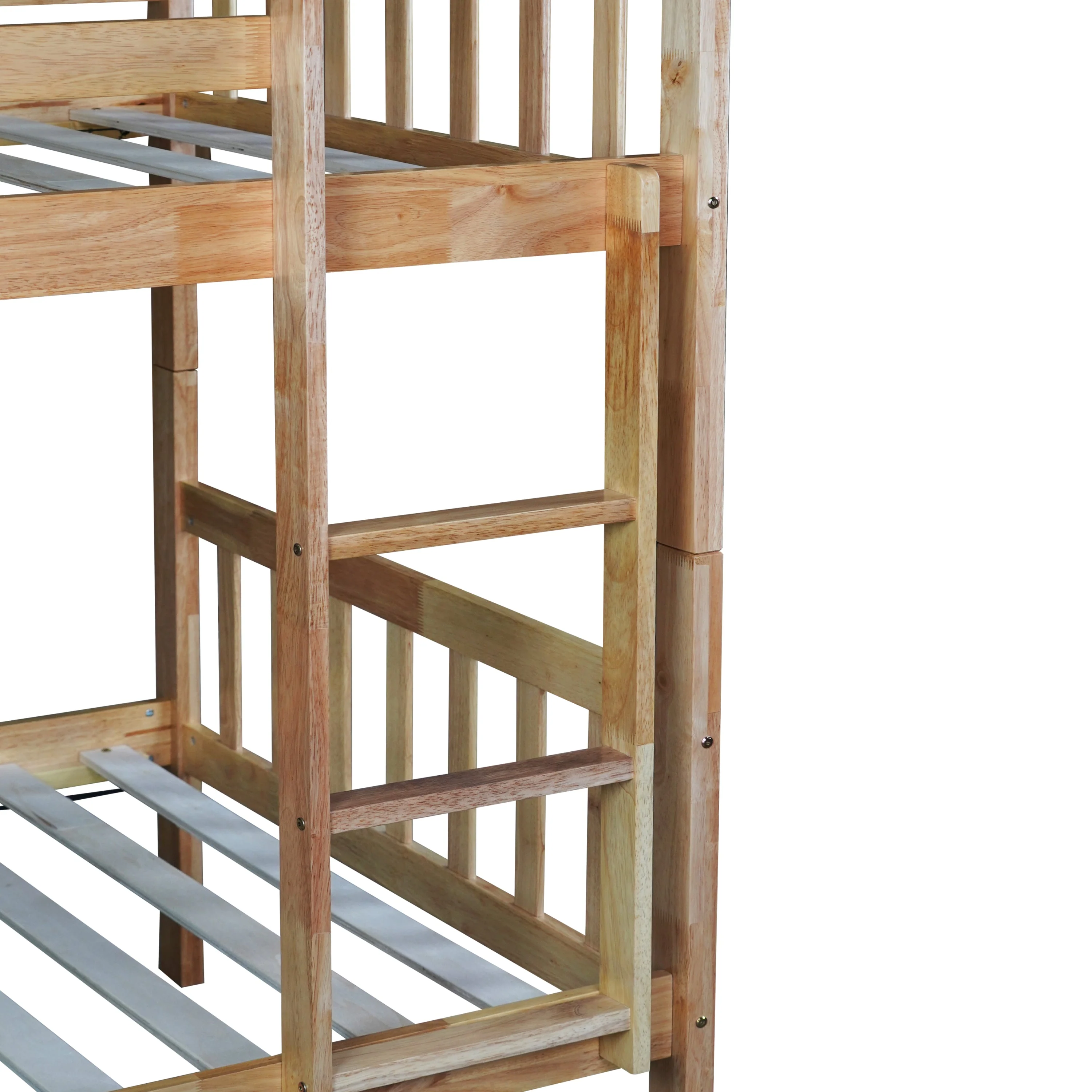 Walker Edison | Convertible Twin Over Twin Bunk Bed with Trundle with Ladder Sleeps 3