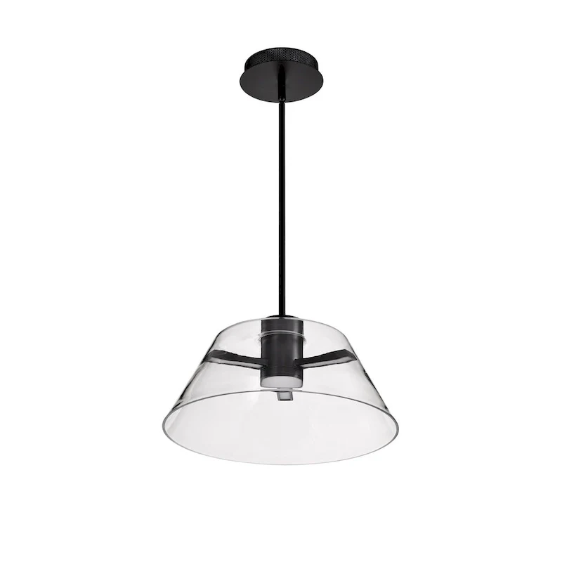 Edmond 17 Inch LED Pendant Matte Black with Clear Glass - Matte Black
