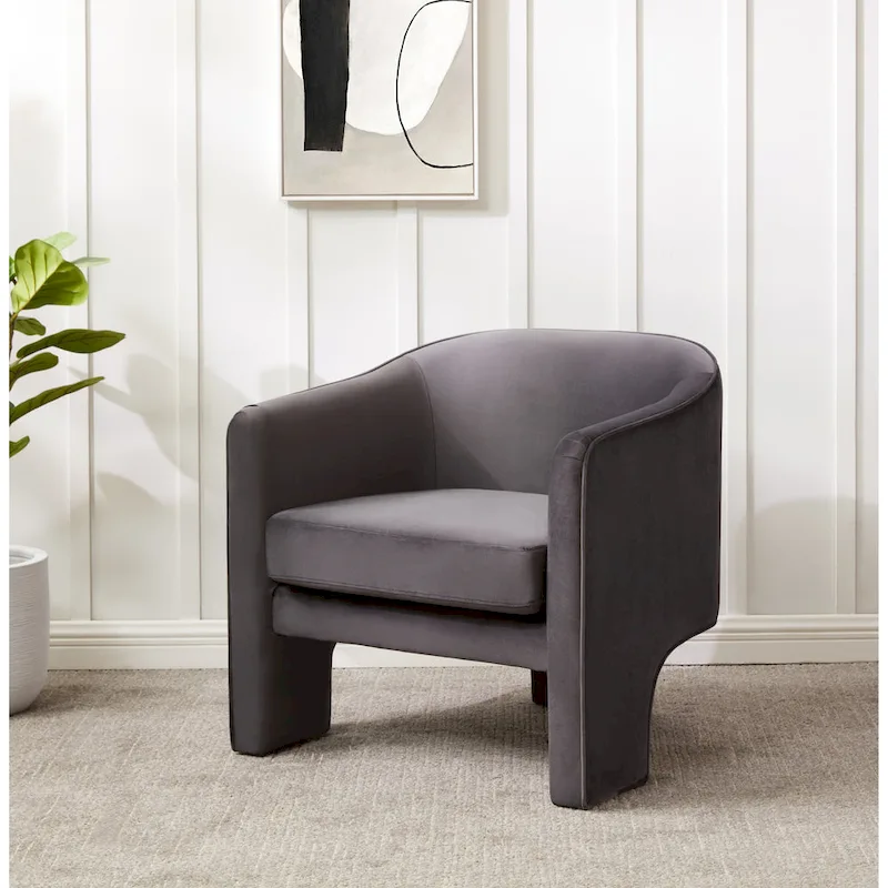 Evchen Velvet Accent Chair - 30 W x 28 L x 30 H