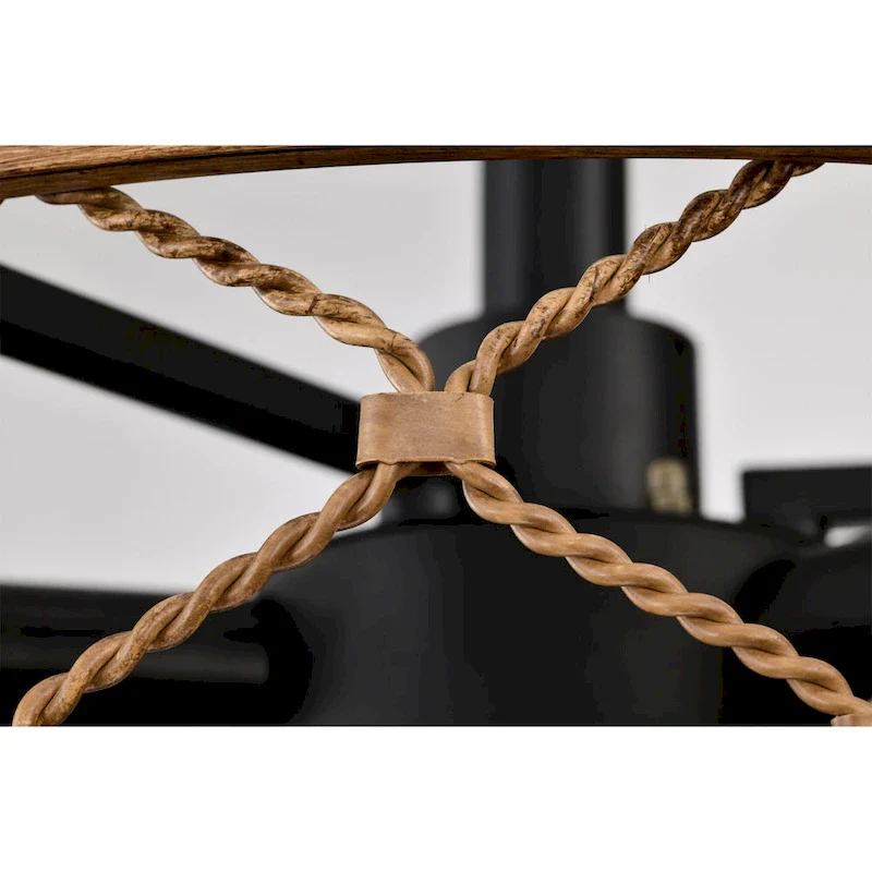 Marzell 16 Inch Modern Wood Grain Fandelier - N/A