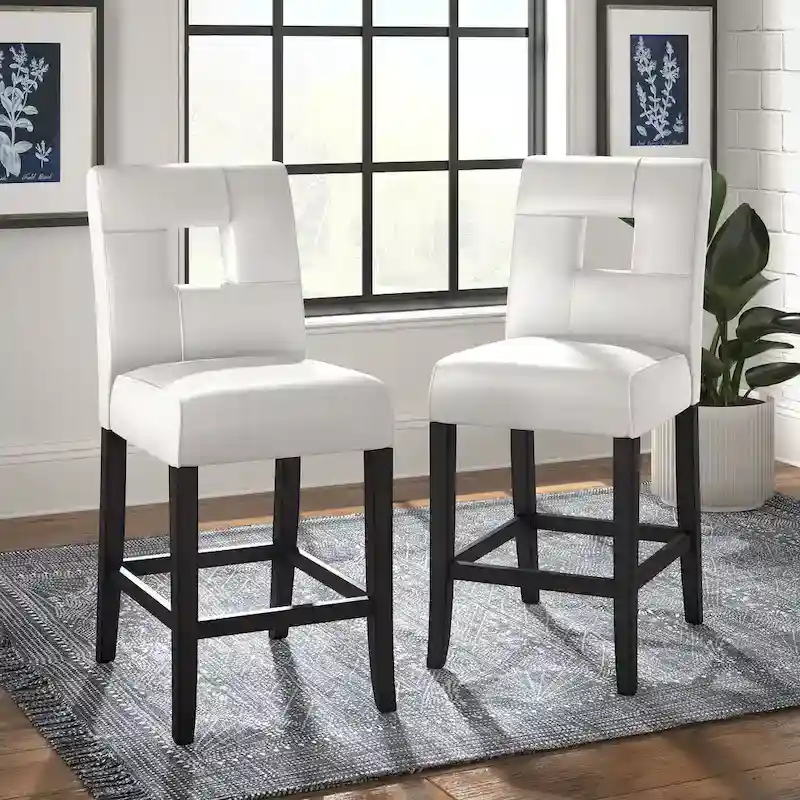 Brda Keyhole Counter Height High Back Stools (Set of 2) - Stool