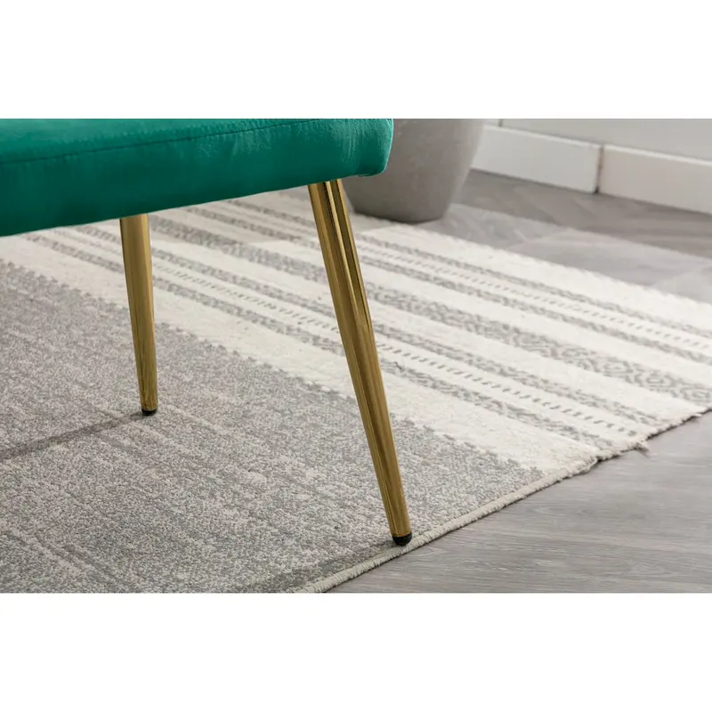 Velvet Accent Chair with Adjustable Armrests and Backrest, Button Tufted Lounge Chair, Single Recliner Armchair with Ottoman