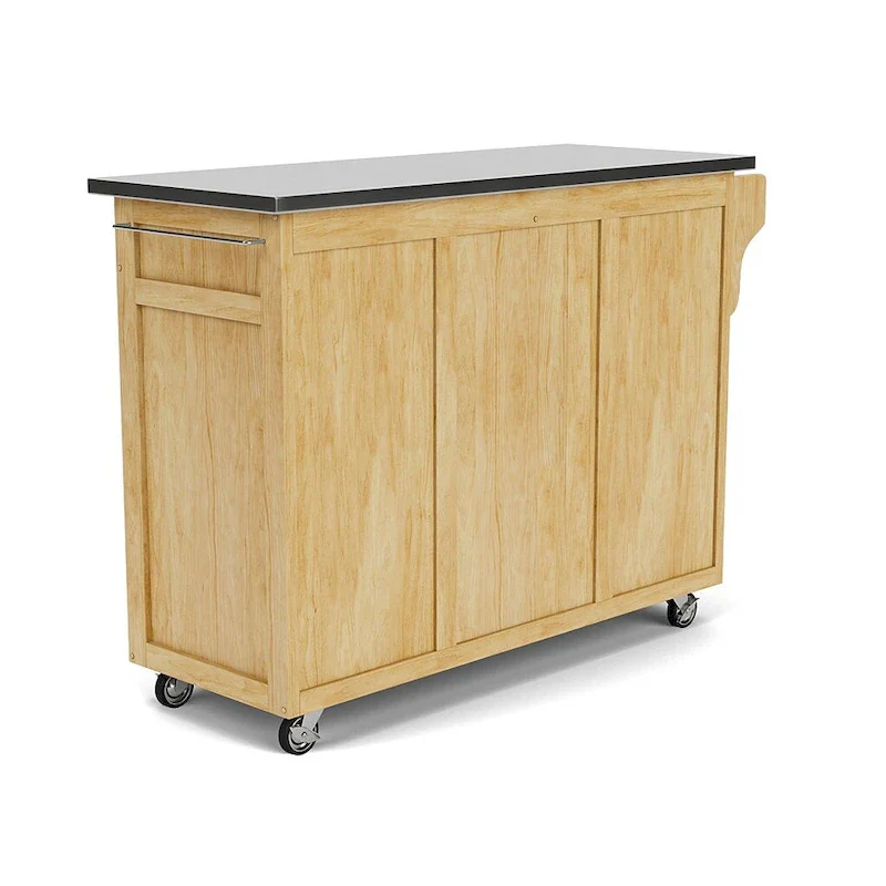 Homestyles Create-a-Cart Natural Mobile Kitchen Cart with Stainless Steel Top