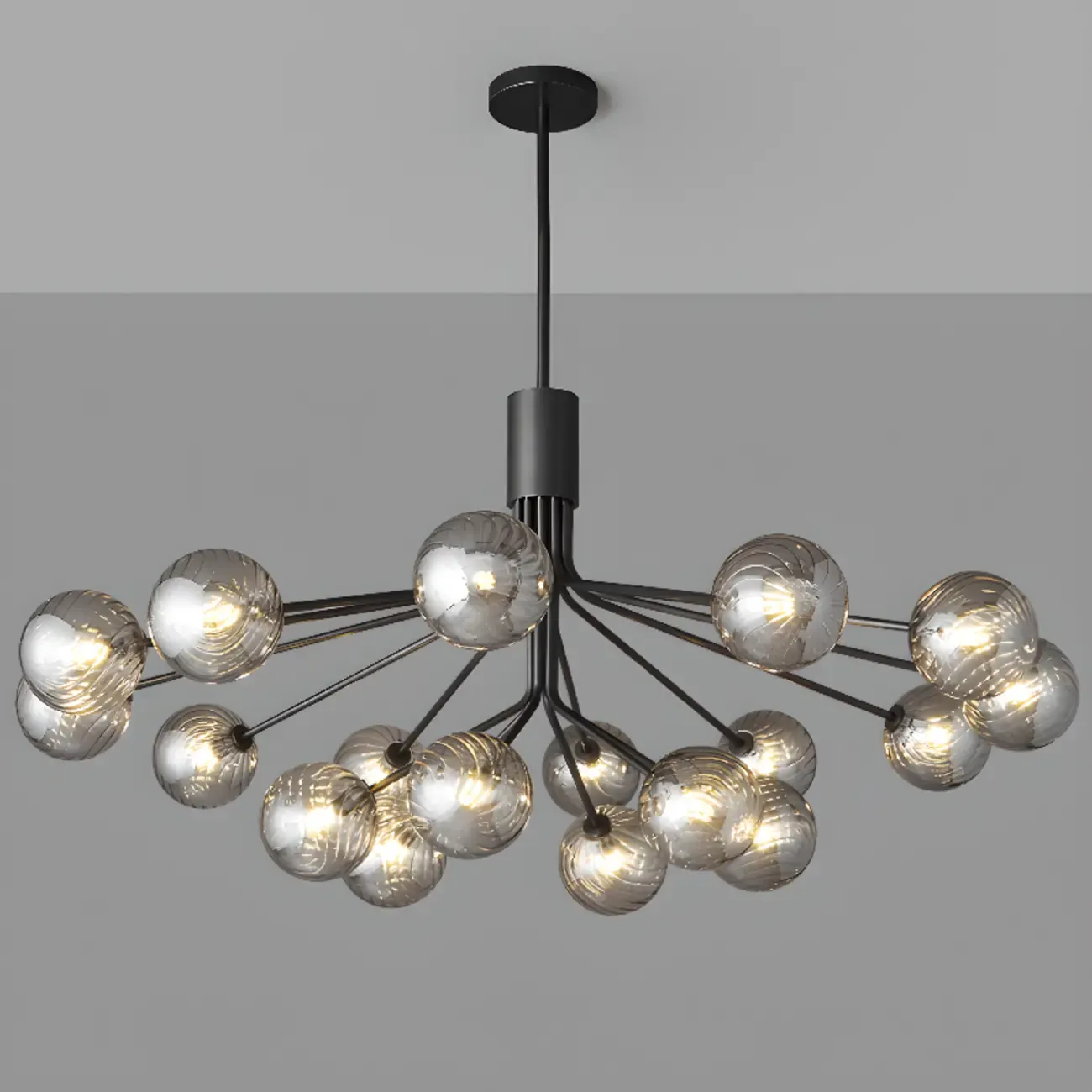 2-Tier Modern Globe Chandelier Adjustable Hanging Length