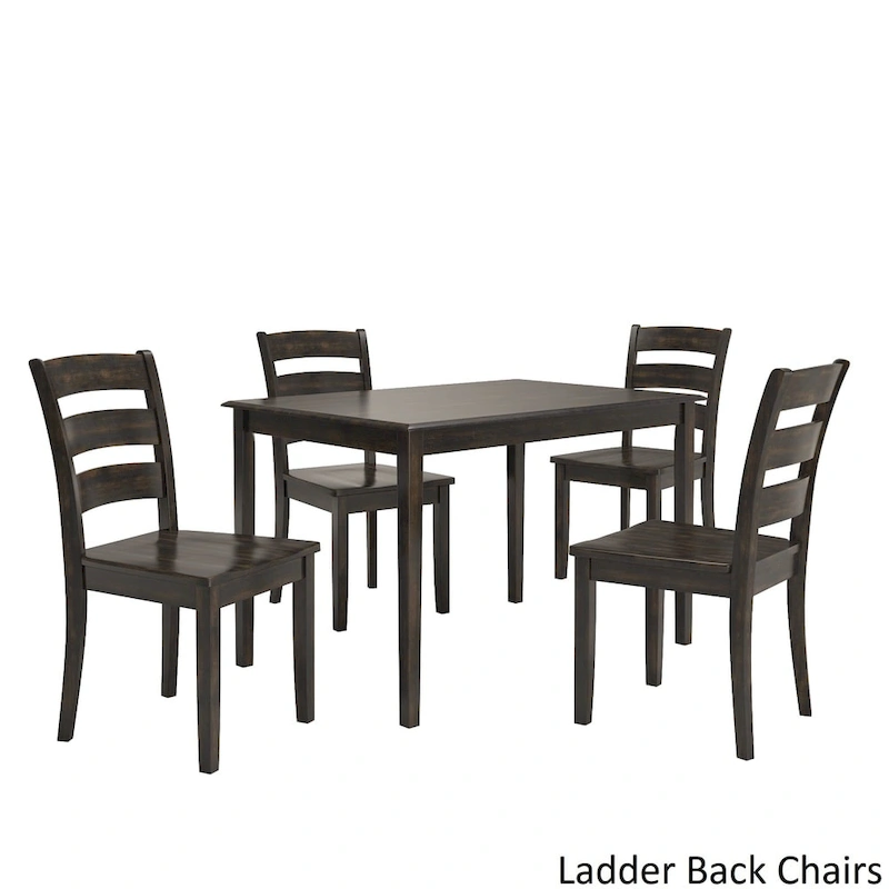 Wilmington II 48-Inch Rectangular Antique Black 5-Piece Dining Set by iNSPIRE Q Classic