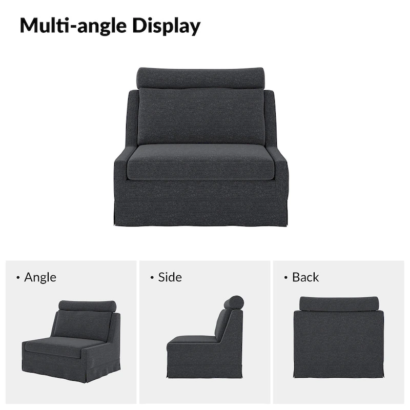 Anne 45 W Modern Slipcovered Chair with Ottoman by HULALA HOME