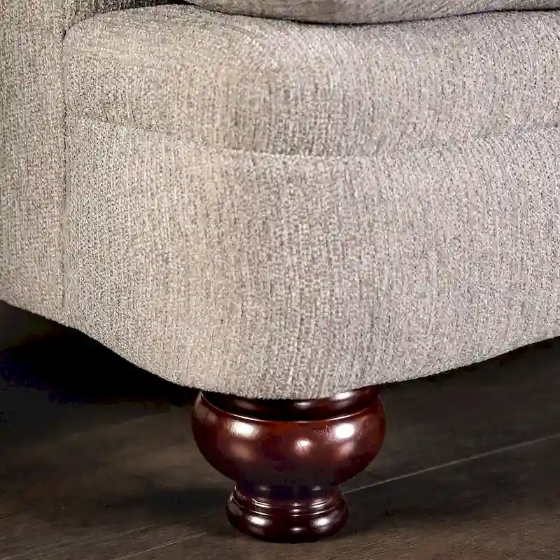 Frane Transitional Beige Chenille Upholstered T-Cushion Sofa by Furniture of America