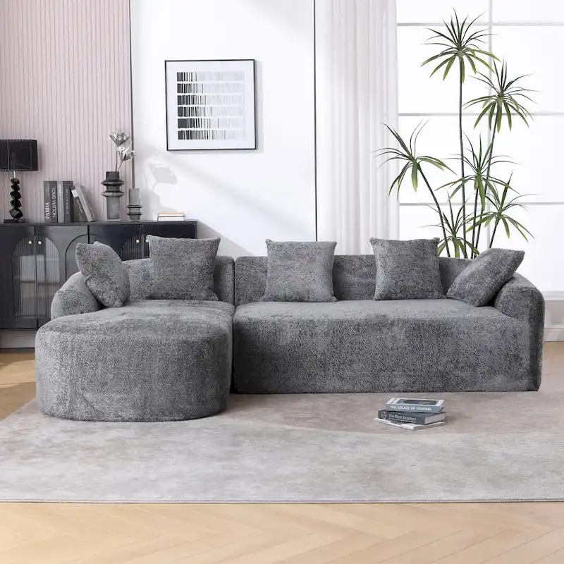 99.21W L-Shape Boucle Sofa 3 Seater