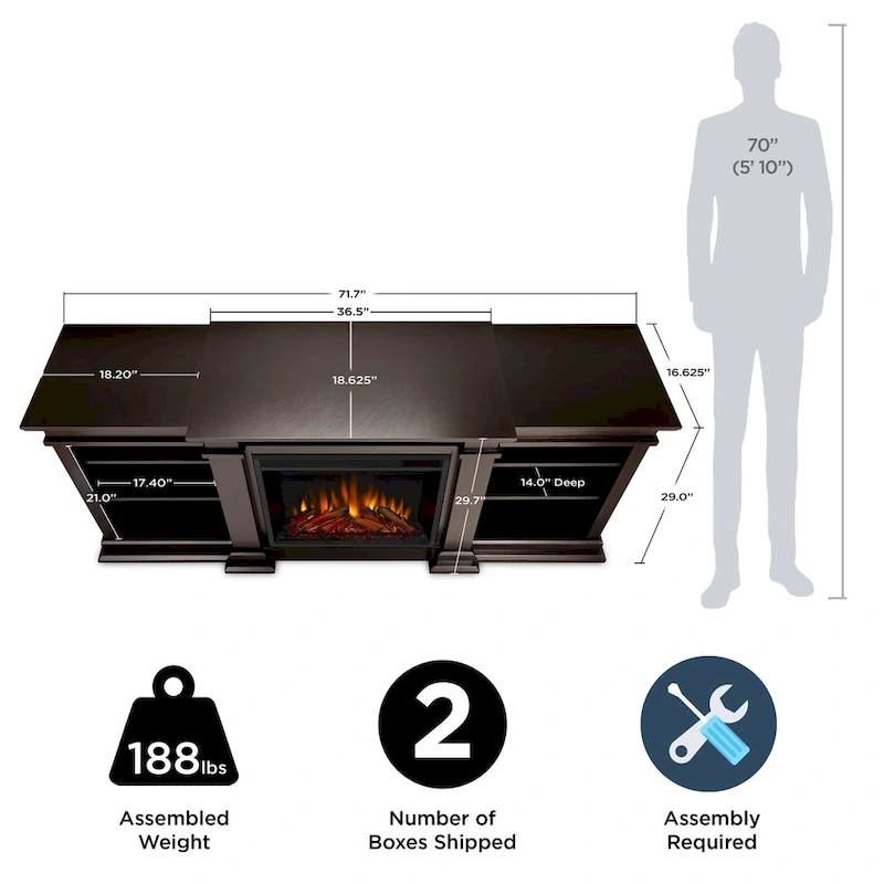 Fresno 72  Media Electric Fireplace by Real Flame