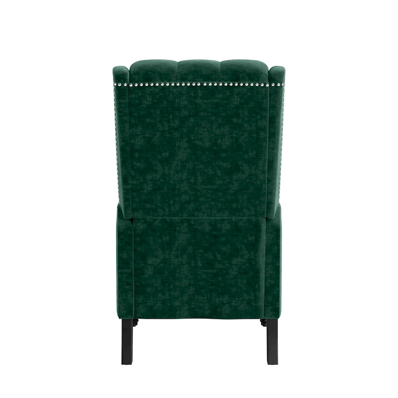 Gracewood Hollow Bea Velvet Wingback Push Back Recliner Chair