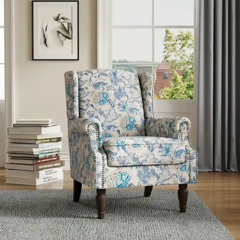 Upholstered Accent Chair Nailhead Trim Arm Chair