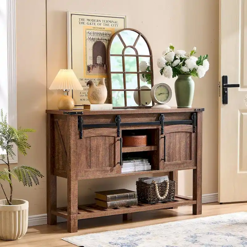 Farmhouse Entryway Table, Rustic Console Table, Wood Sofa Table