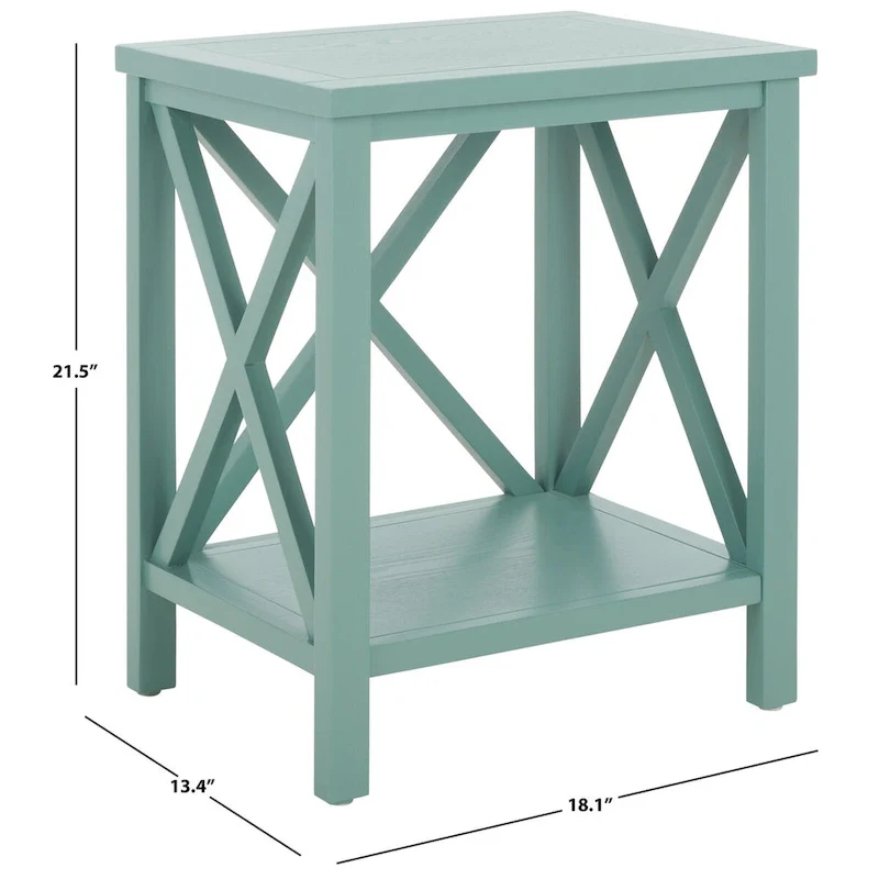 SAFAVIEH Yasumi White Cross Back End Table - 18.1 x 13.4 x 21.5 - 18Wx13Dx22H