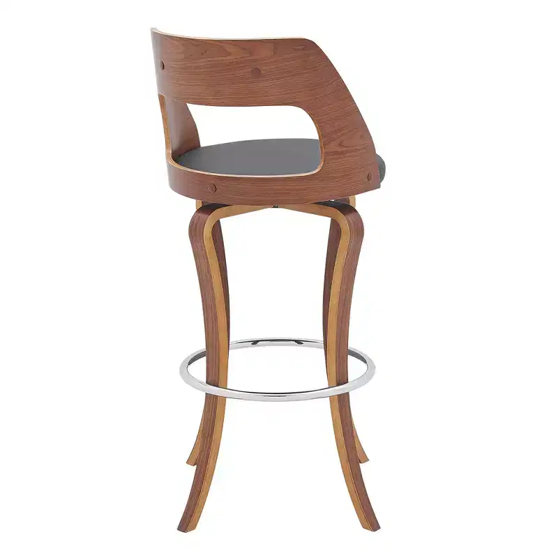 Brown Faux Leather Swivel Bar Stool, Counter Height, Single