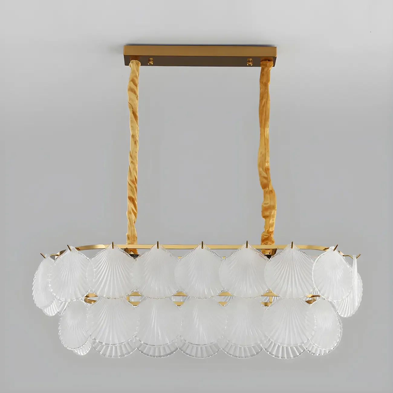 Modern Gold Glass Island Chandelier with 8 Lights