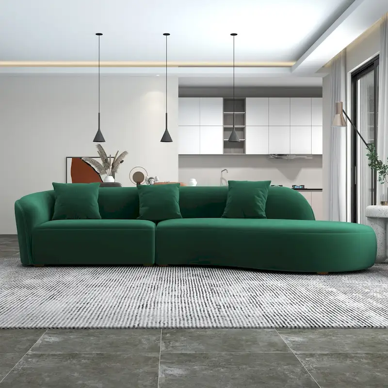 Style Luxury Modern Velvet Curved Sofa
