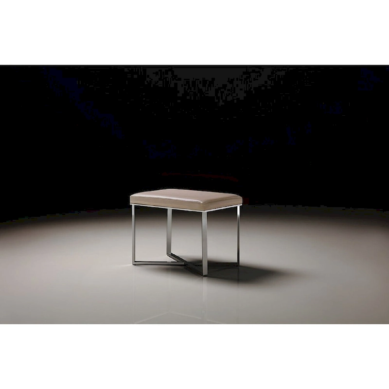 Pasargad Home Luxe Stool with Stainless Steel Base