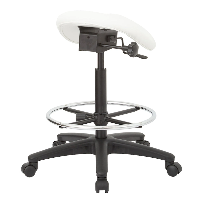 Backless Stool with Height-adjustable Saddle Seat