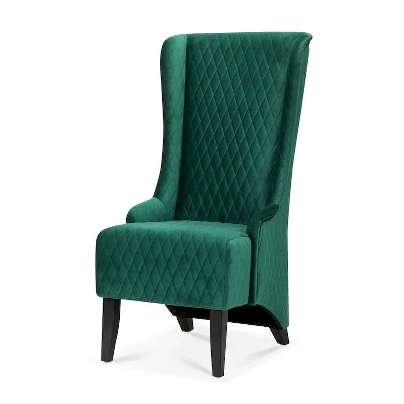 Christopher Knight Home - Evelyn High-Back Velvet Wingback Chair with Wooden Legs