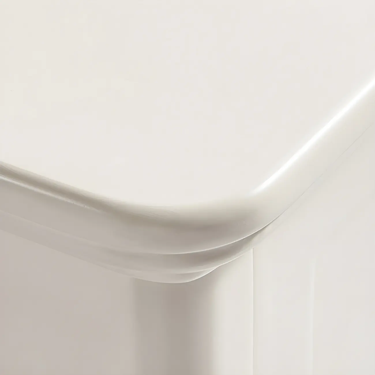 French 2-Layer White Wood Bedroom Nightstand