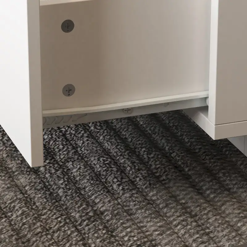 Luminous Chic: White Dual-Drawer Coffee Table with LED Display Top