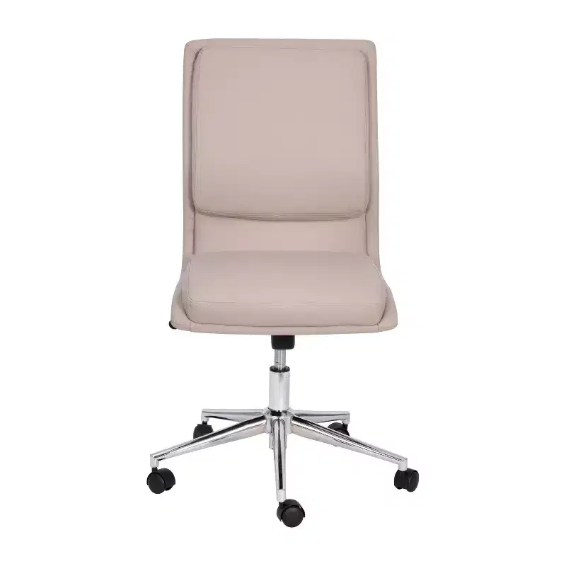 Emma and Oliver Modern Faux Leather Upholstered Mid-Back Home Office Chair with 5 Star Base and Pneumatic Seat Height Adjustment