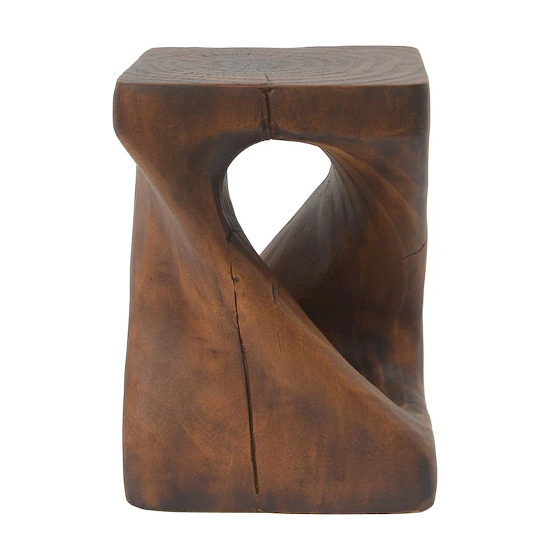 MGO Twist Shape Side Table, Wood-like Texture