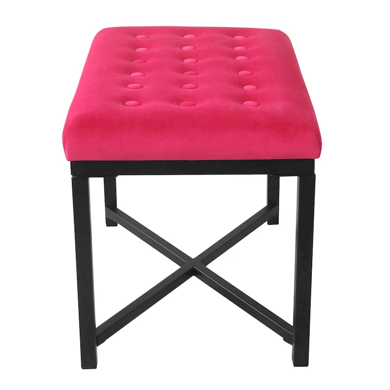 Velvet Tufted Footstool