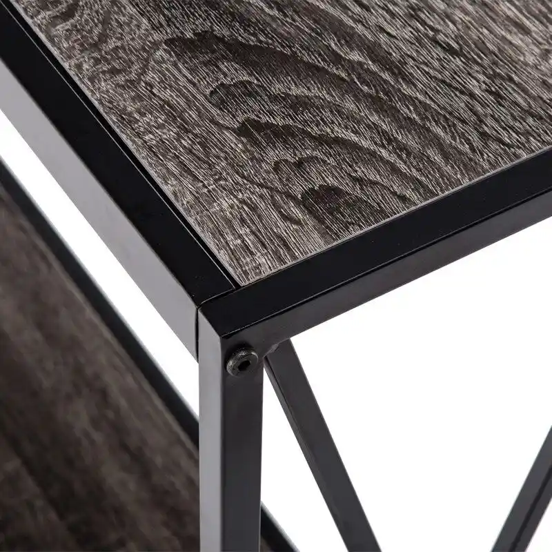 Triamine Board Cross Iron Frame Narrow Console Table