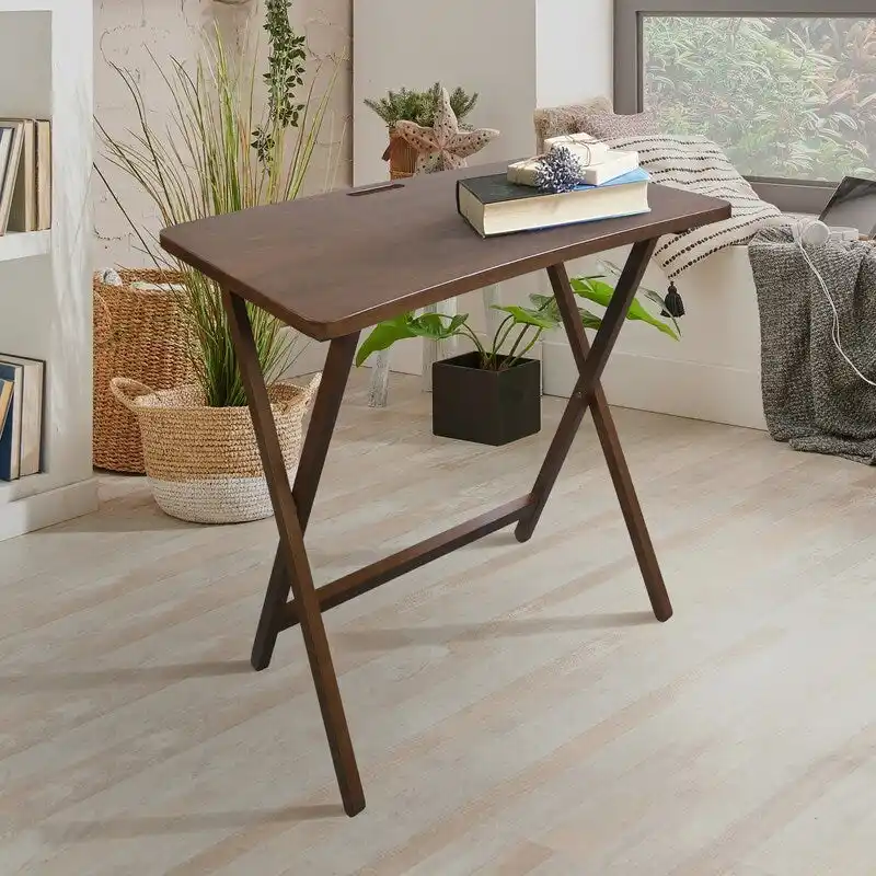Copper Grove Goosefoot Folding TV Tray Table with Solid Hardwood