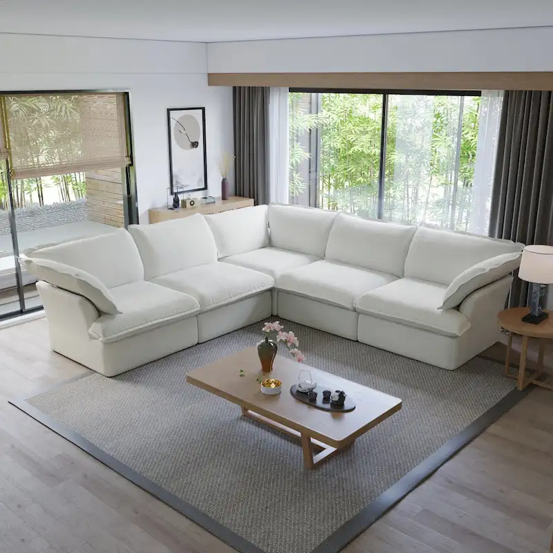 L-shape Sectional Sofa Modern Upholstered Modular Sofa