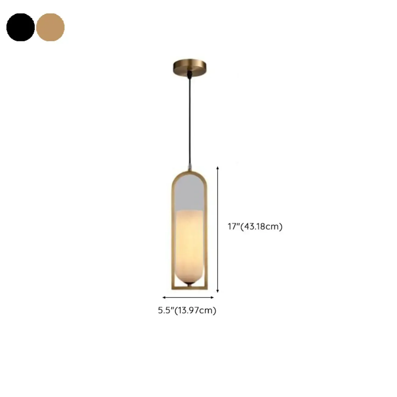 Adjustable Stone Metal Cylinder Pendant Light