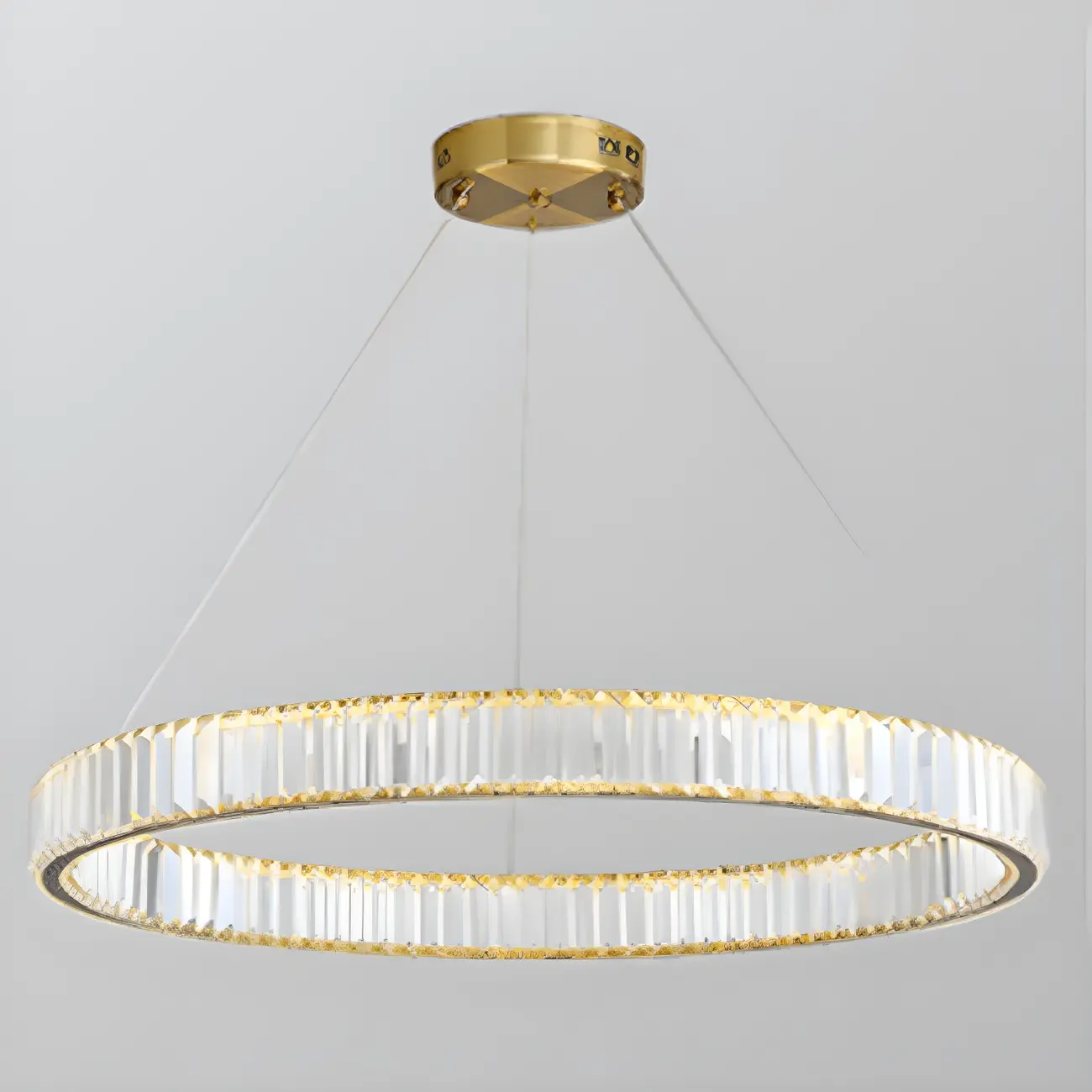 Dining Area Modern Crystal LED Ring Pendant