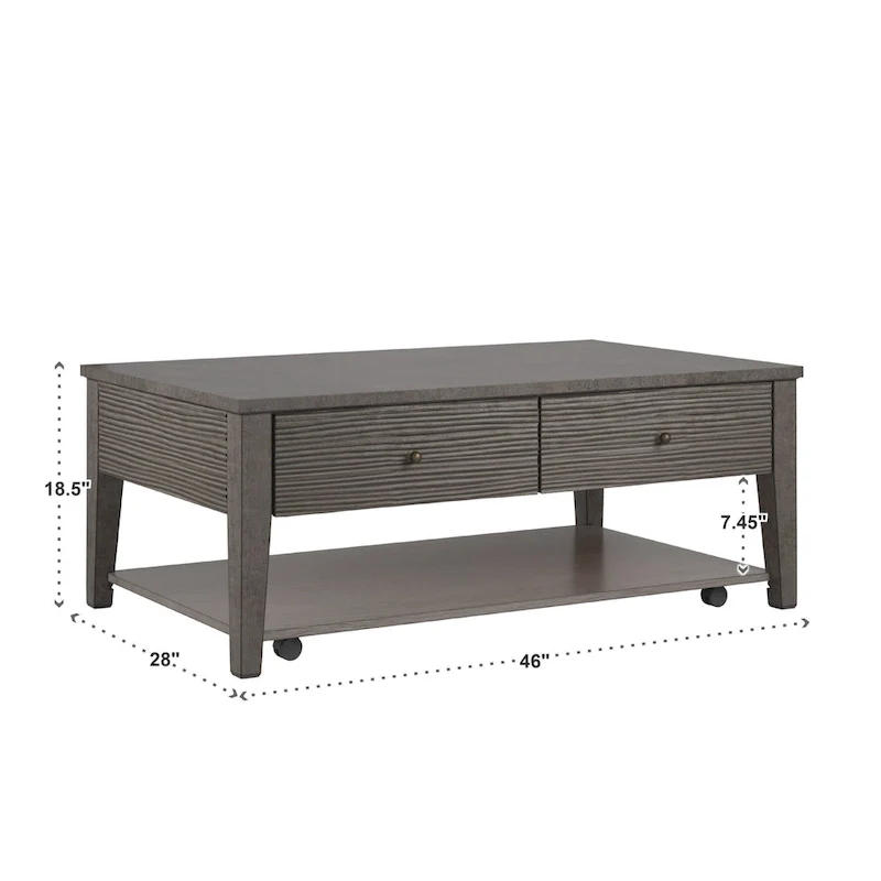 Coober Antique Grey Finish Grey Fiber Cement Table with Shelf by iNSPIRE Q Modern