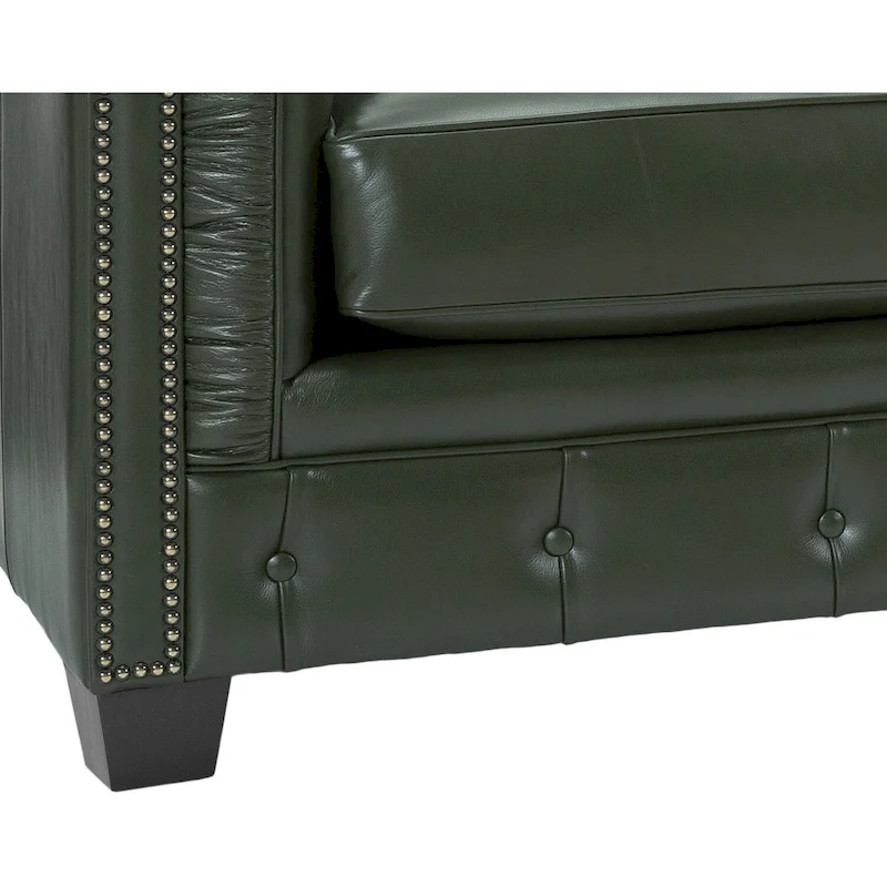Hancock Tufted Top Grain Italian Leather Chesterfield Sofa - 31 H x 86 W x 40 D